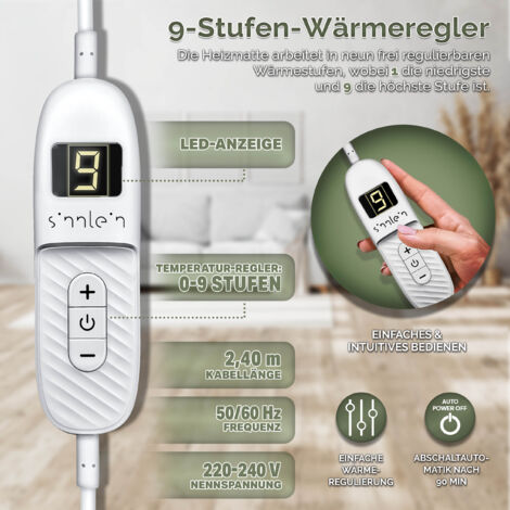 Sinnlein Cuscino Termico In Pile 42 X 32 Cm Con Certificazione Tuv Sud Gs Termoforo Elettrico Con Spegnimento Automatico 6 Diverse Temperature Lavabile Fino A 40c Display Digitale 81633948
