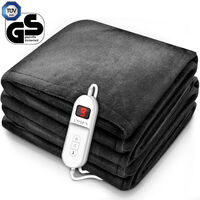 sinnlein Termocoperta Scaldasonno 200x180cm Antracite Certificato TÜV SÜD GS Scaldaletto Elettrico con Spegnimento Automatico Coprimaterasso Termico Timer 9 Livelli di Temperatura