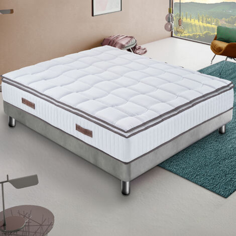 Materasso Piazza e Mezza 135x190 in Memory Foam - Sostenitovo Sfoderabile - con TOPPER REMOVIBILE - Lato Estate/inverno - Alto 24 cm - Ortopedico e ottimo per la schiena