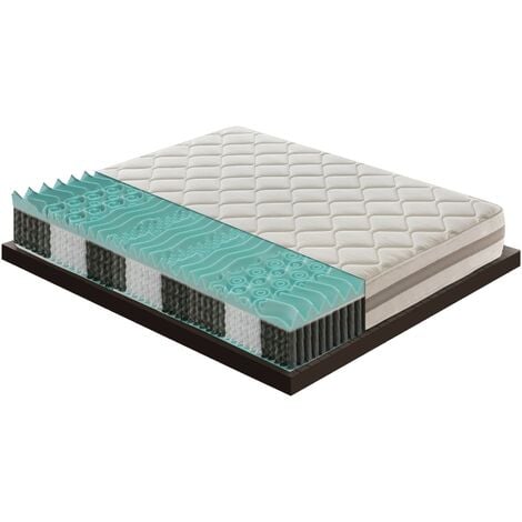 Materasso 800 Molle Insacchettate e Memory Foam 9 Zone Differenziate 22cm  Altezza 80x200