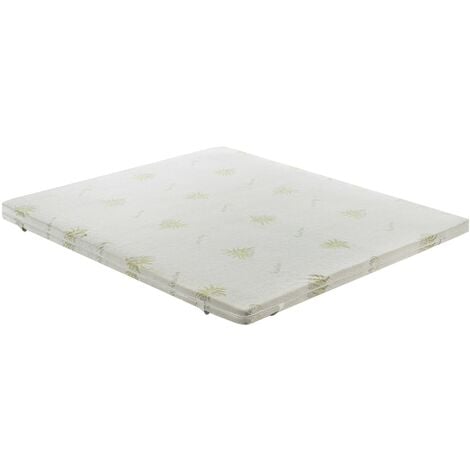 Topper Singolo 80x190 in waterfoam - alto 5 cm, sfoderabile, tessuto  AloeVera, Correttore H5