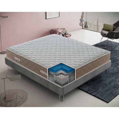 Materasso a molle insacchettate e memory foam, Gold Relax, Alto 25 cm, 4 cm memory Gel 90x190 (1/4)