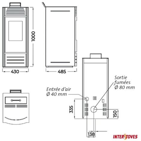 Poêle à granules MARINA 10KW - Noir