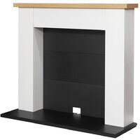 Adam Chester Electric Stove Fireplace in Pure White & Black, 39 Inch