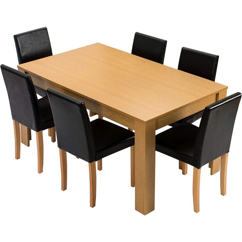 Cherry Tree Furniture 7 Piece Dining, Leather Chair Dining Table Set