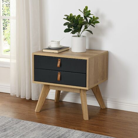 Cherry Tree Furniture Tallis Two Tone Bedside Table with 2 drawers