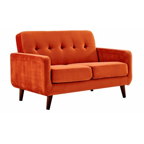 Cherry Tree Furniture Clarence 2 Seater Sofa In Burnt Orange Velvet Cherry Tree Furniture Clarence 2 Seater, Burnt Orange Leather Sofa Uk