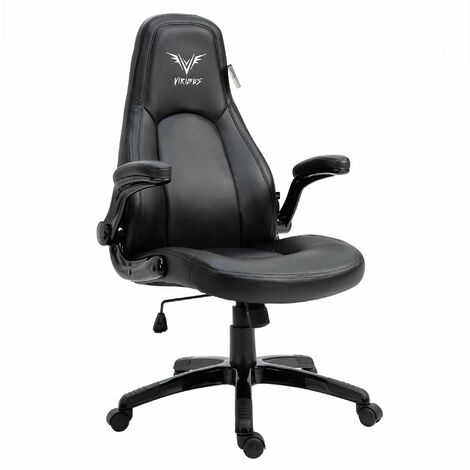 Cherry Tree Furniture VIRIBUS X3 Faux Leather Gaming Chair with Adjustable Arms in Black