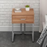 Cherry Tree Furniture NASH 1-Drawer Bedside Table Cabinet Nightstand Walnut Colour