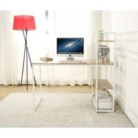 CherryTree Furniture 4-Tier Shelves Computer Desk Home Office Study Desktop Laptop Table Computer Workstation (Natural)