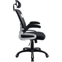 Cherry Tree Furniture Mesh High Back Extra Padded Swivel Office Chair with Head Support & Adjustable Arms (Black)