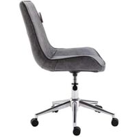 Cherry Tree Furniture Cala Vintage Grey PU Leather Desk Chair Swivel Chair with Chrome Feet