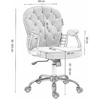 Cherry Tree Furniture Chesterfield Diamante Button Swivel Chair with Chrome Feet (Grey Velvet)