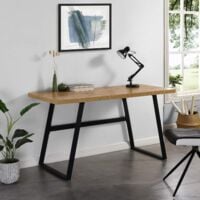 Cherry Tree Furniture KLOTEN Oak Effect Desk with Black Metal Legs
