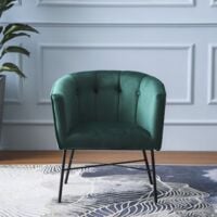 Cherry Tree Furniture AURELIE Velvet Fluted Back Armchair Tub Chair Emerald Green
