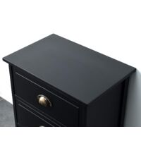 Cherry Tree Furniture CAMROSE Wooden Chest of Drawers/Bedside Table with Metal Cup Pull Handles Black 3 Drawer