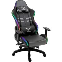 Cherry Tree Furniture VIRIBUS X1 Office Gaming Chair with 12-Colour LED Light Black and Grey