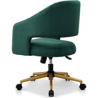 Cherry Tree Furniture Perce Velvet Swivel Desk Chair Green