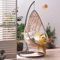 Cherry Tree Furniture Indra Rattan Effect Patio Hanging Egg Chair