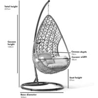 Cherry Tree Furniture Indra Rattan Effect Patio Hanging Egg Chair
