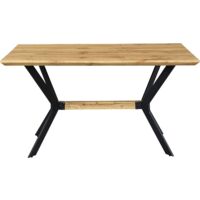 Cherry Tree Furniture Granby Wotan Oak Effect 140cm Dining Table with Geometric Metal Legs