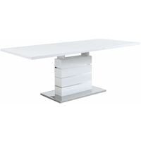 Cherry Tree Furniture Hayne High Gloss White Extending Dining Table 6 to 8 Seater - White