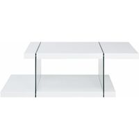 Cherry Tree Furniture Albion White High Gloss and Glass Coffee Table