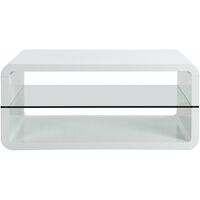 Cherry Tree Furniture Lucent White High Gloss and Glass Coffee Table