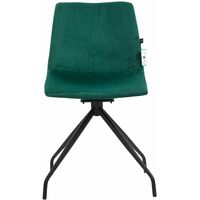 Cherry Tree Furniture Florian Pair of Velvet Effect Microfibre Dining Chairs in Green - Green