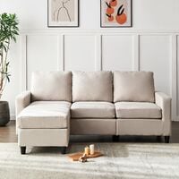 Cherry Tree Furniture Cherry Tree Furniture Campbell 3-Seater Sofa with Reversible Chaise (Beige)