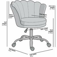 Cherry Tree Furniture Hepburn Scalloped Swivel Chair (Grey Velvet) - Grey