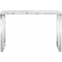 Cherry Tree Furniture BIASCA High Gloss Marble Effect 120cm Console Table with Silver Chrome Legs