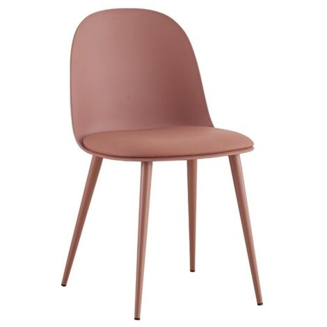 Chaise JASMON – Coussin PU Terracotta avec pieds métal – H81 × L51 × P44 cm (1/5)