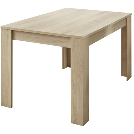 Table 137x90cm avec pieds en bois, Collection SHOW, coloris chêne sonoma (1/4)