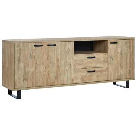 Buffet NEWTON XL 220 cm – 3 portes, 2 tiroirs – Chêne doré – Design moderne (1/3)