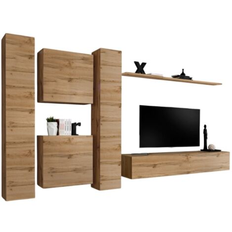 Ensemble de meubles design de salon SWITCH VI. Coloris chêne Wotan.