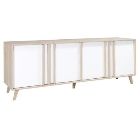 Buffet meuble de rangement armoire de rangement matt & high gloss 16  couleurs led pour salon - Conforama