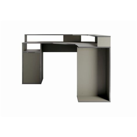 Bureau d'Angle 1 Porte GRAPHIX - 139 cm - Graphite Gris - Collection ...