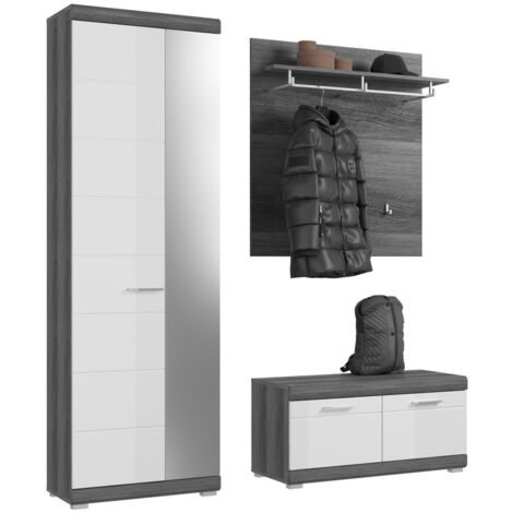 Ensemble d'entrée SCOTT – Meubles avec miroir et porte-manteaux (1/5)