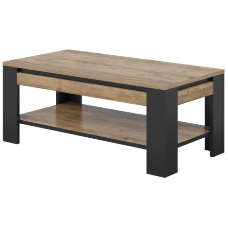 Table Basse collection MEUNIER – Chêne Samdal & noir mat, 120×49×60 cm (1/5)