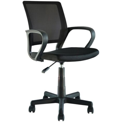 Chaise de bureau ZARNOX – Tissu noir – Accoudoirs – Pivotante – Pieds métal – Design moderne et fonctionnel (1/5)