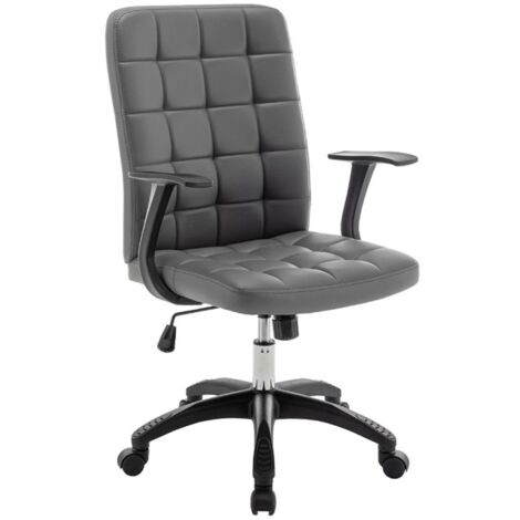 Chaise de bureau KARDEN – Tissu gris – Accoudoirs – Pivotante – Pieds métal – Design ergonomique et contemporain (1/5)