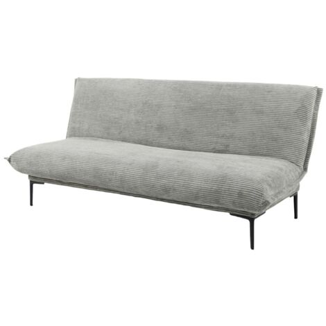 Canapé-lit VELARIS – Tissu velours gris foncé – Structure bois – Matelas intégré – Élégant et compact (1/5)