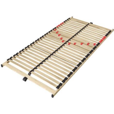 Sommier ZITTARO – 28 lattes – 90x190 cm – Finition chêne et noir – Confort durable et format pratique (1/5)