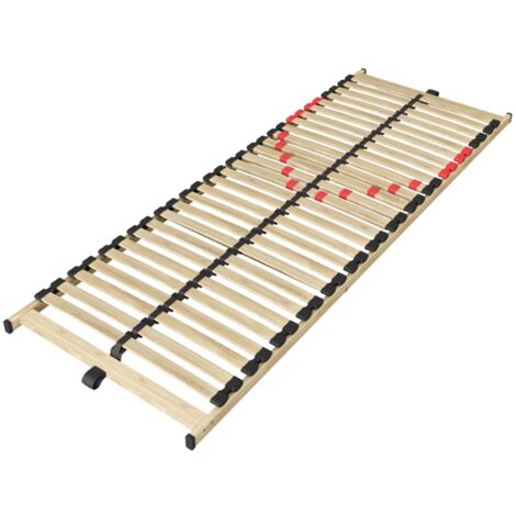Sommier ZITTARO – 28 lattes – 70x200 cm – Finition chêne et noir – Confort et robustesse (1/5)