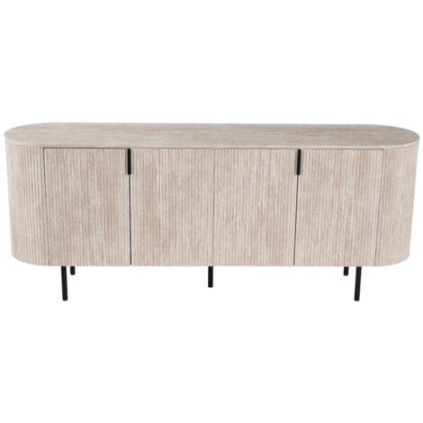 Buffet VAGOS – Coloris chêne clair – 4 portes – 200 cm – Grand bahut moderne – Rangement pratique (1/5)