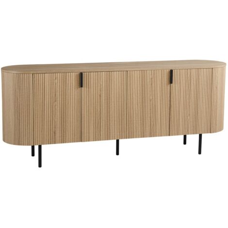 Buffet VAGOS – Coloris chêne naturel – 4 portes – 200 cm – Grand bahut moderne – Rangement spacieux (1/5)