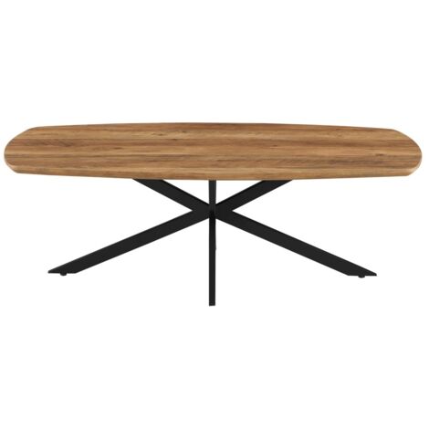 Table basse TUNIS – Coloris bois de manguier – Table basse rectangulaire 130x70 cm – MDF & métal – Design original (1/5)