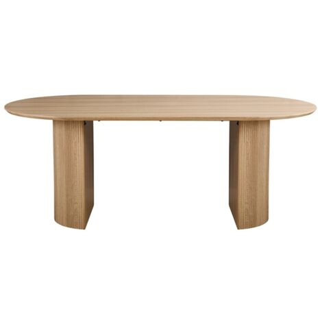 Table à manger ovale VAGOS – 200 x 100 cm – Coloris chêne naturel – Design contemporain et chaleureux (1/5)