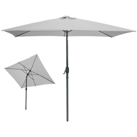 Parasol inclinable rectangulaire gris clair 200x300x250 cm – Toile polyester résistante aux UV (1/2)